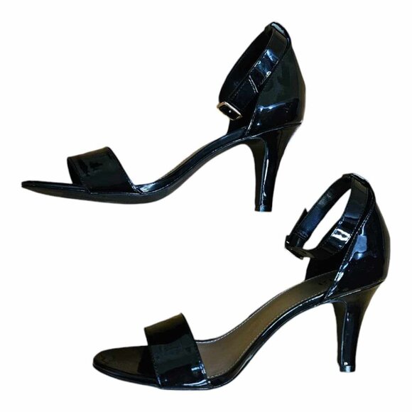 New a.n.a Black Ana Zita Ankle Strap Open Toe High Heels Size 10 Medium - Picture 3 of 9